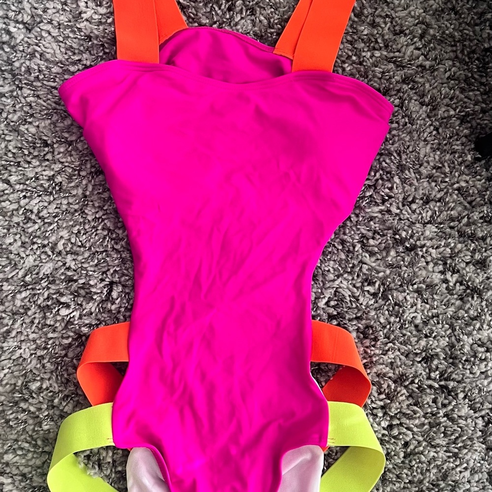 Vibrant Pink and Orange Swimsuit